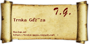 Trnka Géza névjegykártya