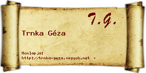 Trnka Géza névjegykártya